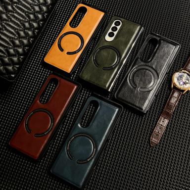 Luxury Magnetic Mag-Safe Wireless Charging Folding Shockproof Protection Cover For Samsung Galaxy Z Fold3 Fold4