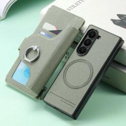 Flip Case For Samsung Galaxy Z Fold 7 5G 2025 2In1 Detachable Zipper Leather Wallet Funda For Galaxy ZFold6 5 4 3 Fold7 Cover