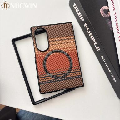 Color Blocking Woven Texture Slim Case for Samsung Galaxy Z Fold 8 Ultra Wide ZFold 7 6 5 4 3 Fold8 for Magsafe Shockproof Cover