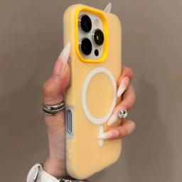 Candy Color 2 IN 1 Magsafe Case For iPhone 17 Air 16 15 14 13 12 11 Pro Max Magnet Wireless Charger Clear Matte Soft Cover Funda