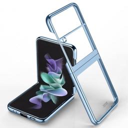 Back Case/Cover For Samsung Galaxy Z Flip4 Flip 4 5G Transparent Electroplating Chrome Finish Ultra-Thin Shockproof Anti-Fall Protective Hard Back Case/Cover