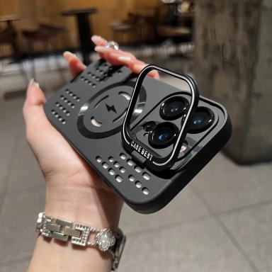 New Ventilated Cooling Phone Case for iPhone 16/15/14/13/12/11 Pro Max – Wireless Charging Compatible with Kickstand