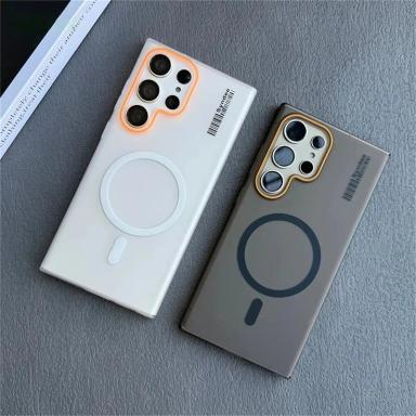 For Samsung Galaxy S22 S23 S24 Ultra Plus S25Ultra Luxury Matte Magnetic Magsafe Phone Case Translucent Hard PC Shockproof Cover