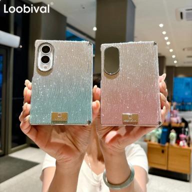 New Plating Gradient Wave Pattern Case For Samsung Galaxy Z Fold 8 Wide Zfold8 Fold8 Hinge Protection Electroplated Frame Cover