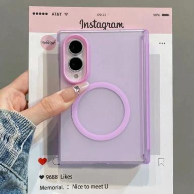 Luxury Candy Color Translucent for Magsafe Case for Samsung Galaxy Z Fold 8 Ultra 7 6 5 Hinge Protect Cover for Samsung Z Fold8