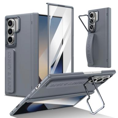 360°Shock Absorption fall Prevention Case for Samsung Galaxy Z Fold 7 6 5 4 3 Wristband Camera Bracket Cover + Screen Protector
