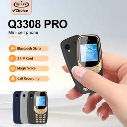 SERVO Portable Mini Mobile Phone 3 SIM Card 3 Standby Bluetooth Dial Call Recording Magic Voice FM Radio Flashlight Cell Phone