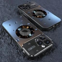 2025 New Titanium Metallic Matte Case For iPhone 17 Air 16 15 14 13 12 11 Pro Max Plus For Magsafe Lens Camera Protection Cover
