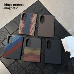 Buisness Sle Ultra-Thin Magnetic Carbon Fiber Texture PC Case for Samsung Galaxy Z Fold 8 Ultra 8 Anti-Drop Hinge Protect Cover