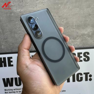 ZFold 7 Cases Business Translucent Magnetic Magsafe Phone Case for Samsung Galaxy Z Fold 5 6 7 Clear Hinge Protection Cover Bag