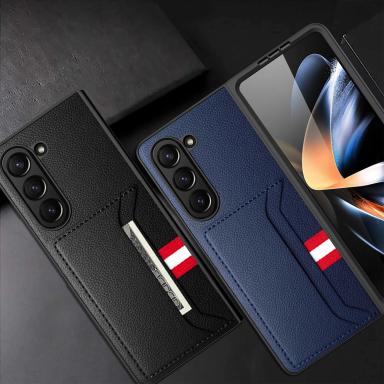 Protective Leather Bag Case for Samsung Galaxy Z Fold 7 6 5 5G fold7 Fold5 Fold6 Fold 4 3 2 Fold4 Fold3 Fold2 Card Slot Cover