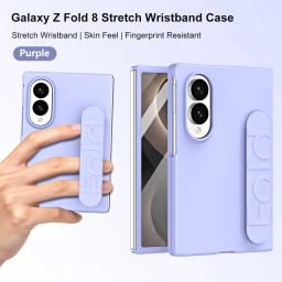 Luxury Soft Silicone Wrist Strap Shockproof Phone Case for Samsung Galaxy Z Fold 8 Ultra 7 6 5 4 Fold8 Matte Protection Cover
