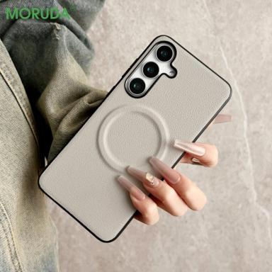 Luxury Magsafe Leather Case For Samsung Galaxy S22 S23 S24 S25 Ultra Plus A56 A36 A16 Magnetic Charging Shockproof PU Soft Cover