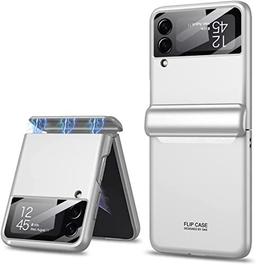 Ultra Thin Back Case/Cover For Galaxy Z Flip4 / Z Flip 4,Magnetic Hinge Protection And Inbuilt Glass Window Protection, White