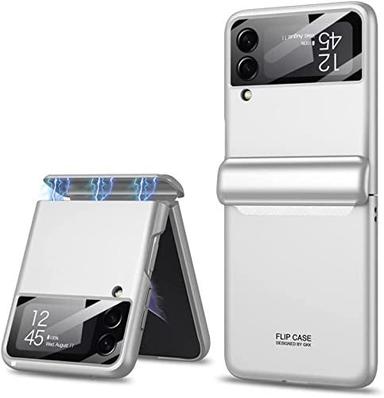 Ultra Thin Back Case/Cover For Galaxy Z Flip4 / Z Flip 4,Magnetic Hinge Protection And Inbuilt Glass Window Protection, White