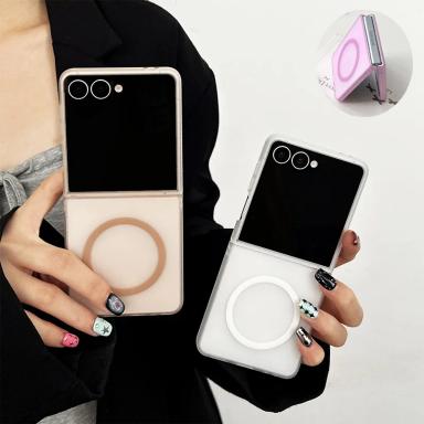 Ultra Thin Frosted Transparent Cover on For Samsung Galaxy Z Flip 7 Magsafing Case Z Flip7 ZFlip7 ZFlip6 zflip5 flip4 Hard Cover