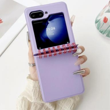 PU Leather Shock Proof Flip Calendar Spiral Notebook Phone Case for Samsung Galaxy Z Flip 7 FE 6 5 4 3 5G Hinge Protective Cover