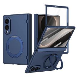 With Front Glass Screen Film Hinge Protection Case For Samsung Z Fold 8 Ultra 5 6 7 8 360° Rotating Magnetic Alloy Stand Cover