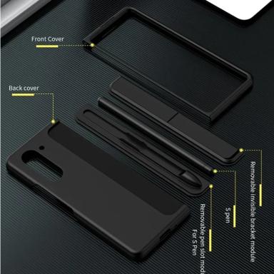 2 in 1 Invisible Bracket Stand Holder Phone Case For Samsung Galaxy Z Fold 7 Fold6 5 4 3 Shockproof Full Protective Cover+Pen