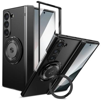 360 Rotating Holder Magnetic Phone Case for Samsung Galaxy Z Fold 7 6 5 4 3 Fold7 Fold6 Fold5 Fold4 Ring Hinge Protection Cover