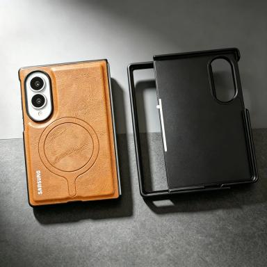 Racket Design Magnetic Charging Phone Case For Samsung Galaxy Z FOLD 8 Ultra 7 6 5 4 3 PU Leather Back Protective Cover