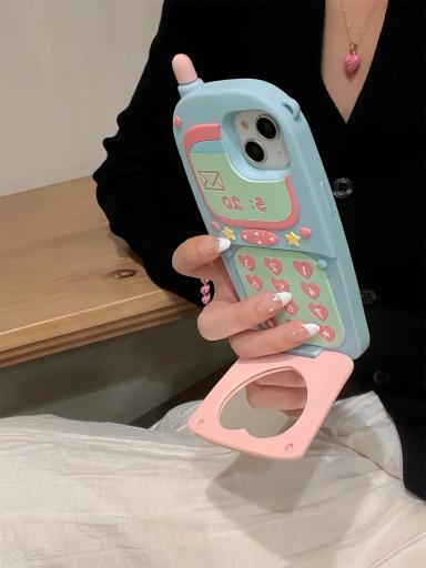 Flip Mirror Mini Smart Phone Suitable For iPhone 15 13 12 11 14 PRO MAX All Inclusive Silicone 11 Phone Case