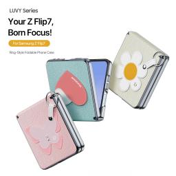 DUX DUCIS For Samsung Galaxy Z Flip 7 Case, Ultra Thin Leather Flip Cover with Shockproof Full Body Protection &amp; Lanyard Design