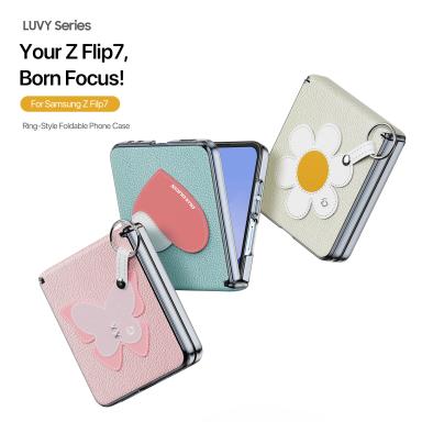DUX DUCIS For Samsung Galaxy Z Flip 7 Case, Ultra Thin Leather Flip Cover with Shockproof Full Body Protection & Lanyard Design