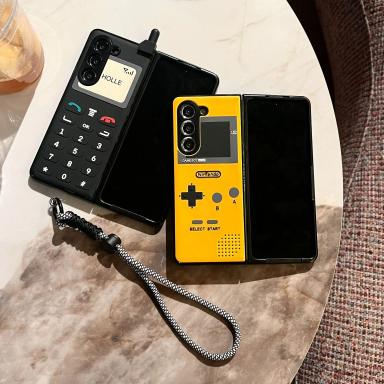 Retro Gamepad Phone Case for Samsung Galaxy Z Fold 6 5 4 3 Protective Back Cover for ZFold4 ZFold5 ZFold6 Case Shell