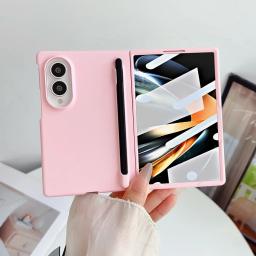 Hand Feel Casing For Samsung Galaxy Z Fold 8 Wide Case Protective With Front Film Pen Slot Mobile Phone Back Cover