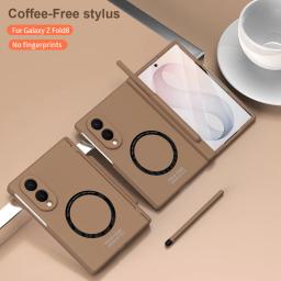 Case for Samsung Galaxy Z Fold8 Ultra Z Fold7 6 5 W26 5G Magnetic Suction Pen Slot Hinge Skin Sensation Hard Mobile Phone Cover