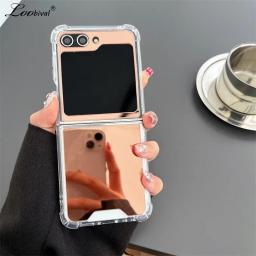 Fashion Make Up Mirror Hard Case for Samsung Galaxy Z Flip 6 5 4 3 7 Ultra Slim Bumper Shockproof Cover for Samsung Z Flip6