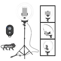 Osaka® 10" Professional Led Ring Light With Tripod Stand For Mobile Phones & Camera, 3 Color Temperature Mode Dimmable Lighting For Photo Shoot Youtube Video Shooting With Bluetooth For Andoid/Ios