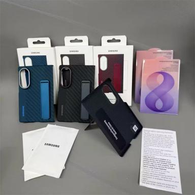 Carbon Fiber Kickstand Case For Samsung Galaxy Z Fold8 Fold 8 Ultra With 2Pcs Tempered Glass Screen Protector Phone Cover