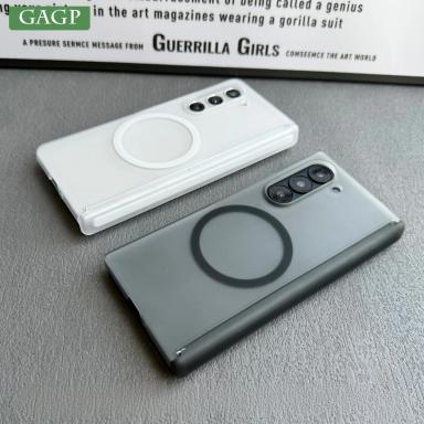 Slim Matte Hinge Protection Magsafe Case for Samsung Galaxy Z Fold 7 6 5 4 Fold7 Transparent Clear Black Magnet Phone Cover