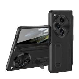 Compatible with Oneplus Open/OPPO Find N3 Case with Pen &amp; Pen Holder, [Hinge Protection] [Built-in Screen Protector] [Kickstand] All-Inclusive Luxury PU Leather Phone Case (Black)