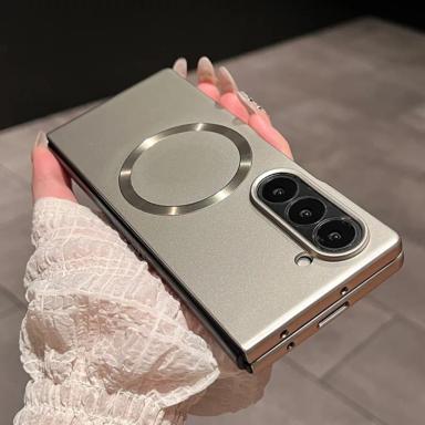 For Magsafe Skin Case for Samsung Galaxy Z Fold 3 4 5 6 7 5G Magnetic Wireless Charging Fold7 Fold6 Back Cover Z Fold4 Funda
