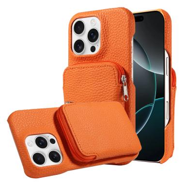 PU Leather Phone Case for IPhone 17Air 17 Pro Max 16 Pro Max 15 14 13 12 11 Pro Max Plus with Zipper Wallet and Anti-drop Cover