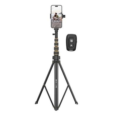 Tygot X-1 Pro 78-Inches Aluminium Tripod With Bluetooth Remote, Mobile Holder, Phone Stand For Ring Light, Gopro & Camera, Light Stand For Video Recording, Shooting, Streaming, Reels, Youtube