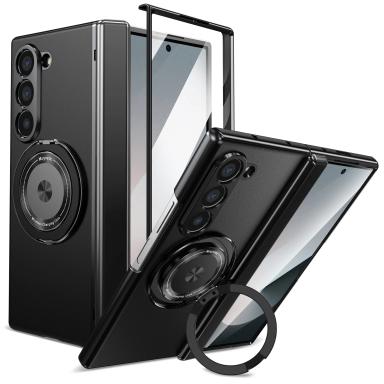 For Samsung Galaxy Z Fold 7 6 5 4 3 5G Magsafe Magnetic Hinge Phone Case 360°Full Screen Protective Ring Holder Shockproof Cover
