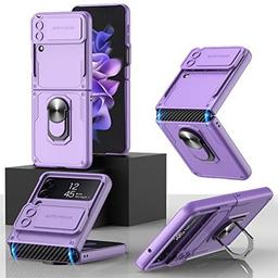 Kickstand Shockproof Back Case With Camera &amp; Hinge Cover For Samsung Galaxy Z Flip4 5G / Z Flip 4 Cover Case -