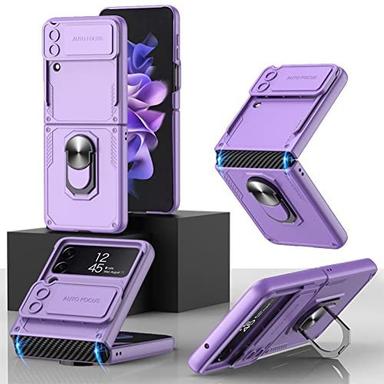 Kickstand Shockproof Back Case With Camera & Hinge Cover For Samsung Galaxy Z Flip4 5G / Z Flip 4 Cover Case -