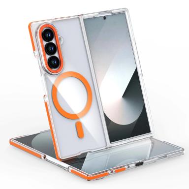 For Samsung Galaxy Z Fold 7 Case Hard Transparent Magsafe Magnetic Wireless Charging Protective Cover for Z Fold 7 6 Phone Shell
