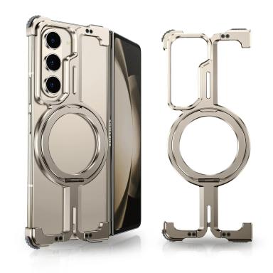 Eary for Samsung Galaxy Z Fold 6 5 Case with Magnetic Stand Magsafe Protective Cover Metals Frameless Bumper Wireless Charging