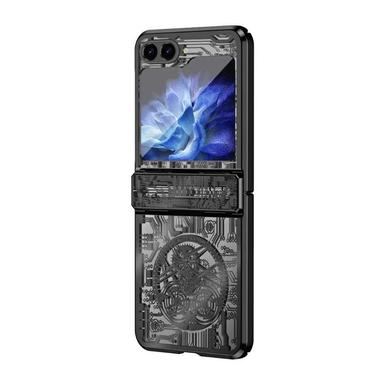 Back Cover Case For Samsung Galaxy Z Flip4 Shockproof Protective Mechanical Integrated Electroplating Case For Men & Boys