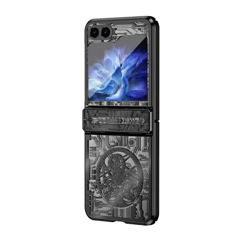 Back Cover Case For Samsung Galaxy Z Flip4 Shockproof Protective Mechanical Integrated Electroplating Case For Men &amp; Boys