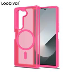 Z Fold7 Magsafe Wireless Charging Case For Samsung Galaxy Z Fold 6 7 Fold6 7 Candy Color Translucent Shockproof Magnetic Cover