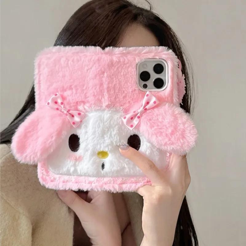 3D Handmade Melody Flip portable Handbag Case For iPhone 17 Pro Max 16 15 14 13 Pro max Heavy industry custom cute Melody cover