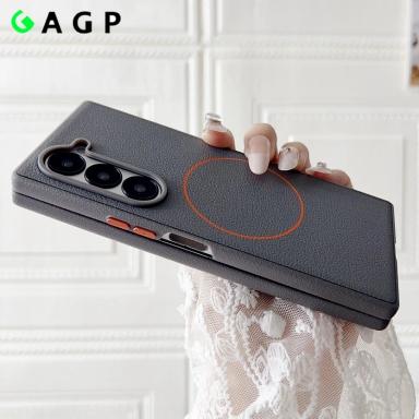 Z Fold 7 Case for magsafe Ultra Thin Slim Folding for Samsung Galaxy Z Fold 7 6 5 Cases PU Leather fold6 Magnetic Back Cover