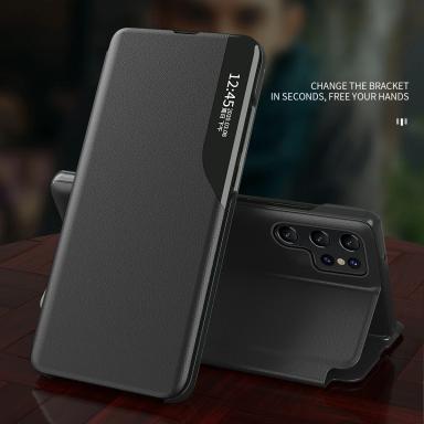 Luxury Smart Window View Flip Case For Samsung Galaxy S25 S24 Ultra S23 Plus S22 FE S21 S20 Magnetic Business Leather Shell